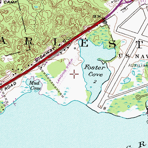 Topographic Map of Willows Resort Airport (historical), RI