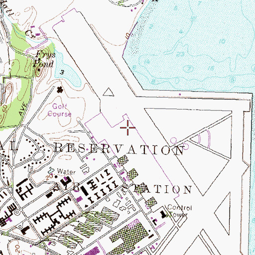 Topographic Map of Quonset State Ang Helipad, RI