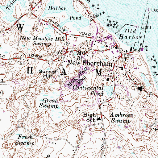 Topographic Map of Mill Tail Swamp and Pond, RI