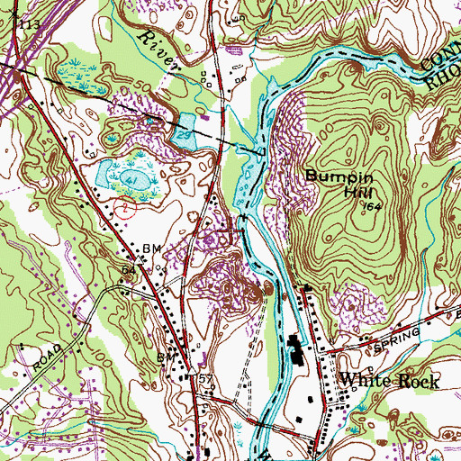 Topographic Map of White Rock Dam, RI