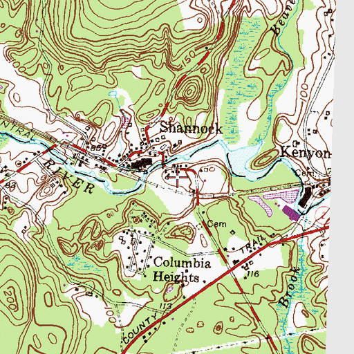 Topographic Map of Horseshoe Falls Dam, RI