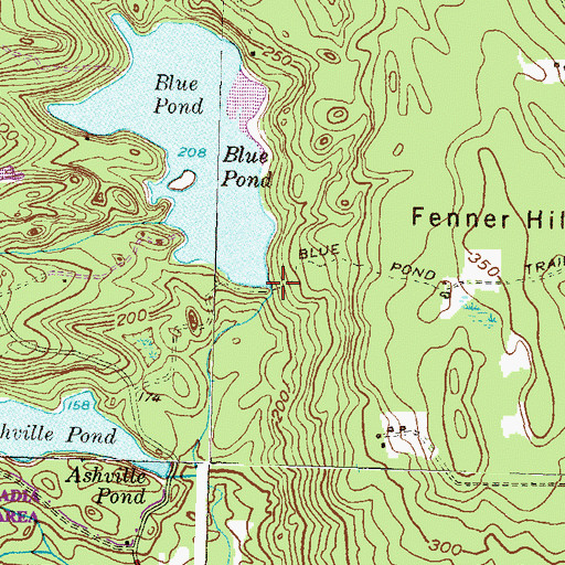 Topographic Map of Blue Pond Dam, RI