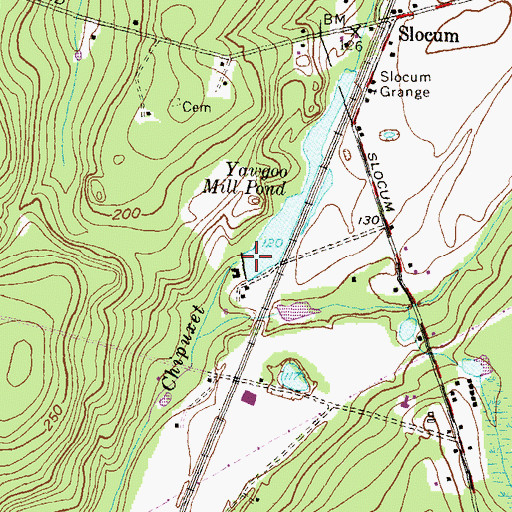 Topographic Map of Yorker Mill Pond Dam, RI