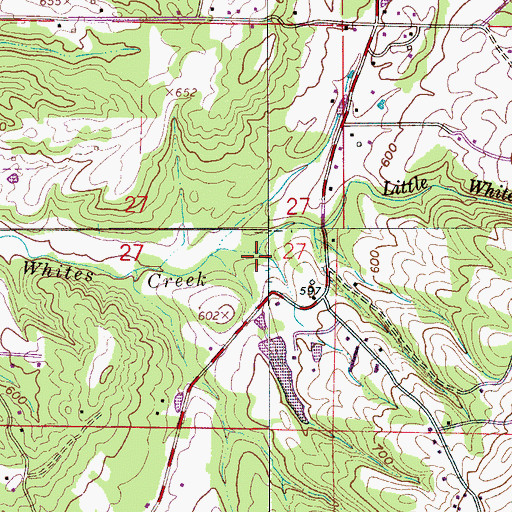 Topographic Map of Little White Creek, AL