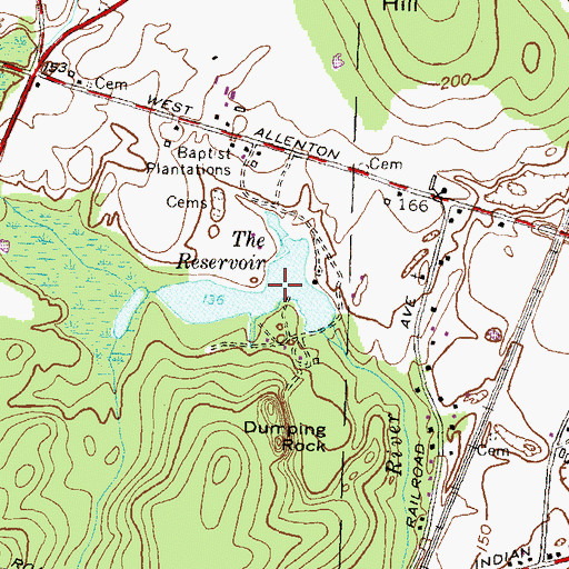 Topographic Map of Slocum Reservoir, RI