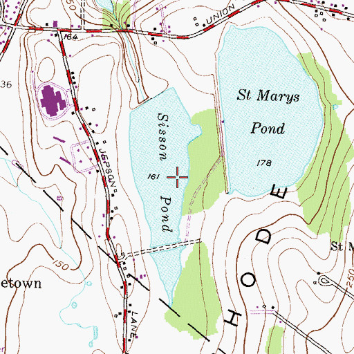 Topographic Map of Sisson Pond Dam, RI