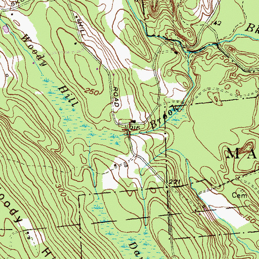 Topographic Map of Mount Tom Club Wildlife Marsh Dam, RI