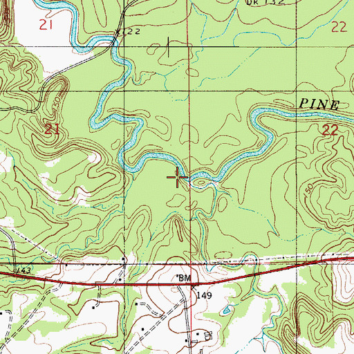 Topographic Map of Little Wolf Creek, AL