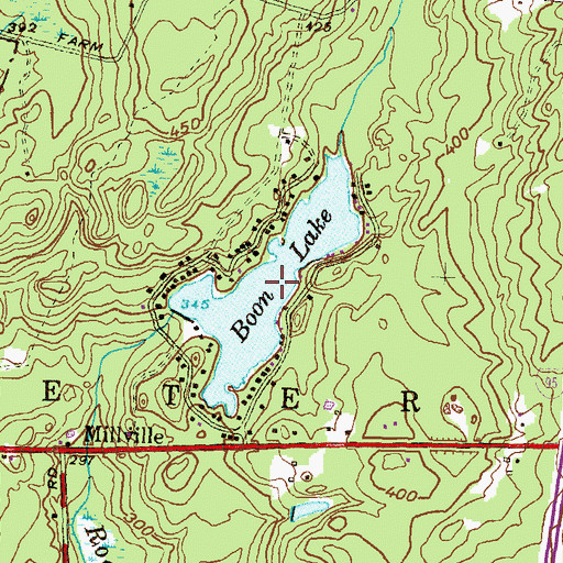 Topographic Map of Boone Lake, RI