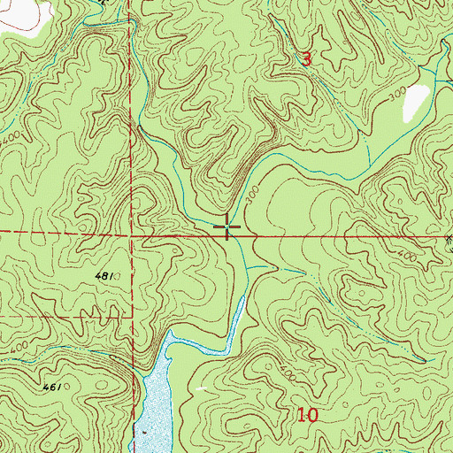 Topographic Map of Little Yellow Creek, AL