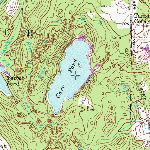 Topographic Map of Carr Pond Dam, RI