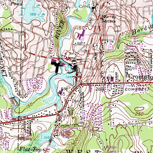 Topographic Map of Pawtuxet River, RI