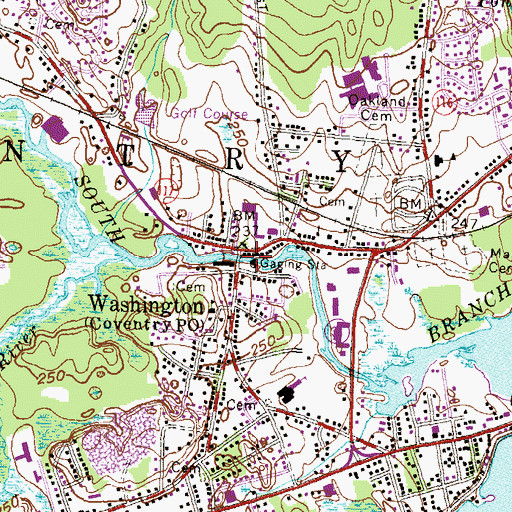 Topographic Map of Pawtuxet River, RI