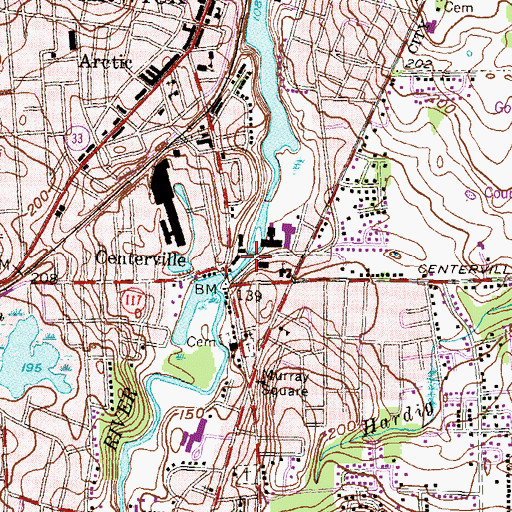 Topographic Map of Pawtuxet River, RI