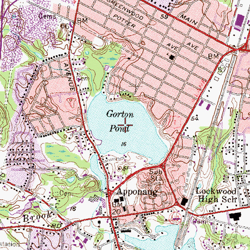 Topographic Map of Gorton Pond Dam, RI