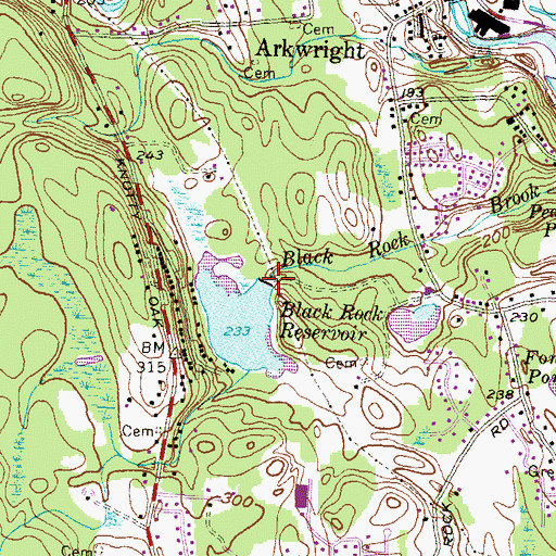 Topographic Map of Black Rock Reservoir Dam, RI