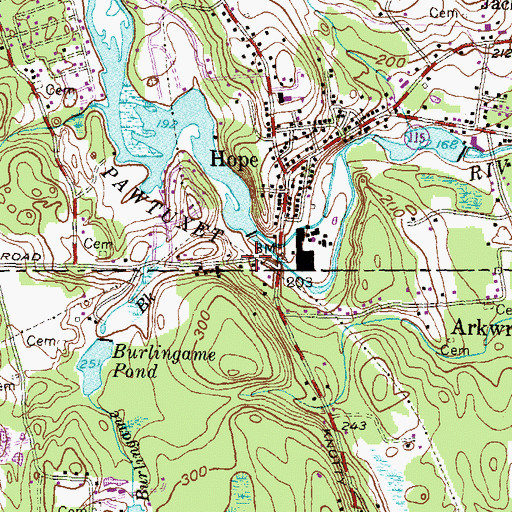 Topographic Map of Pawtuxet River, RI