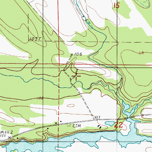 Topographic Map of Little Zion Church, AL