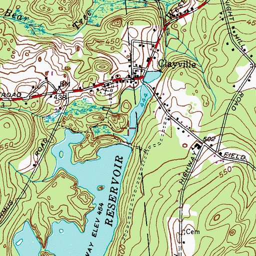 Topographic Map of Westconnaug Reservoir Dam, RI