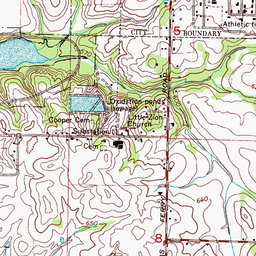 Topographic Map of Little Zion Church, AL