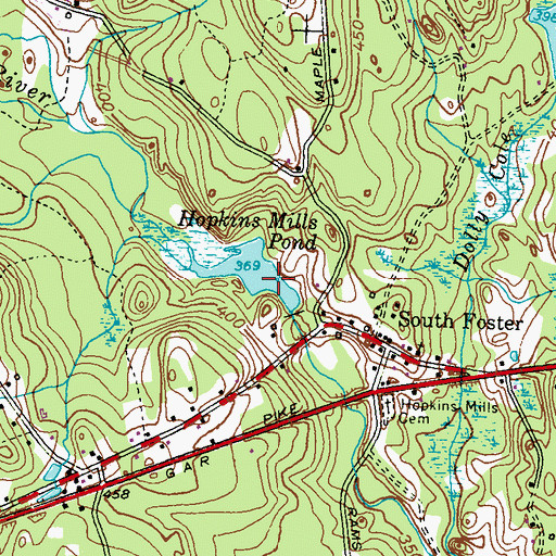 Topographic Map of Hopkins Mill Pond Dam, RI