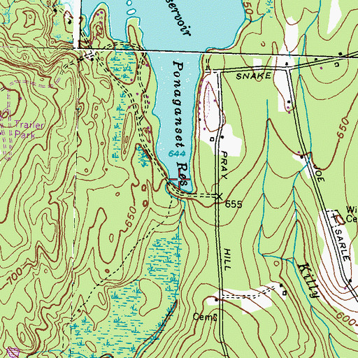 Topographic Map of Ponaganset Reservoir Dam, RI