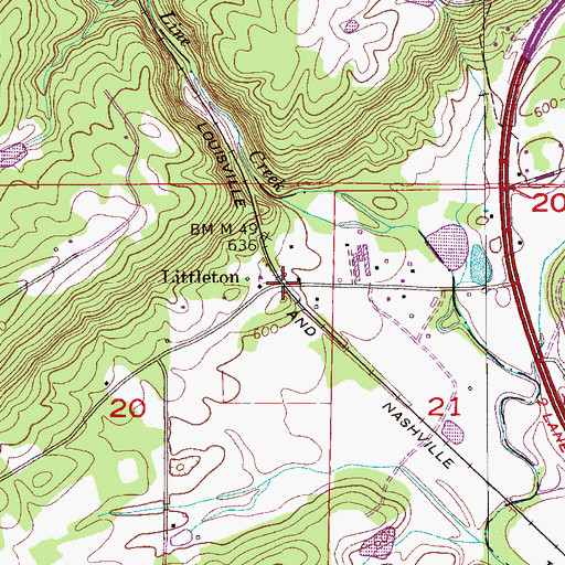 Topographic Map of Littleton, AL