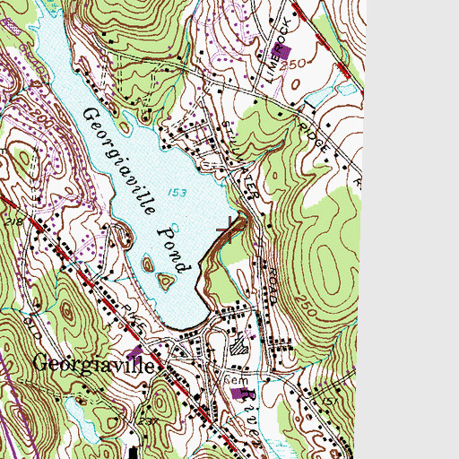 Topographic Map of Georgiaville Pond Dam, RI