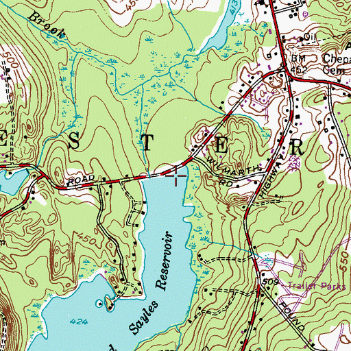Topographic Map of Smith and Sayles Reservoir Dam, RI