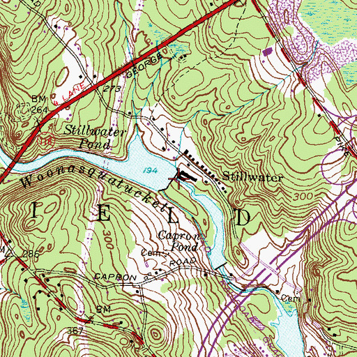 Topographic Map of Stillwater Pond Dam, RI