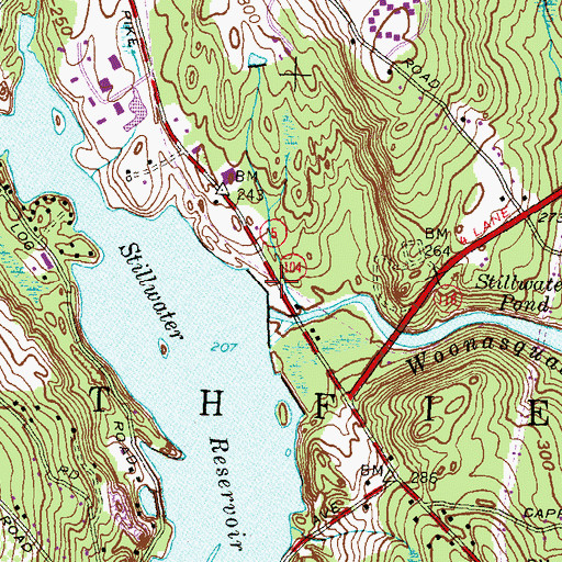 Topographic Map of Stillwater Reservoir Dam, RI