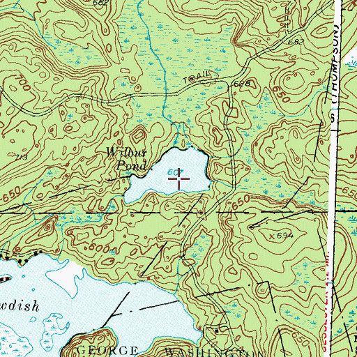 Topographic Map of Wilbur Pond Dam, RI