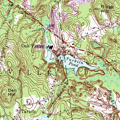 Topographic Map of Tarkiln Pond Dam, RI