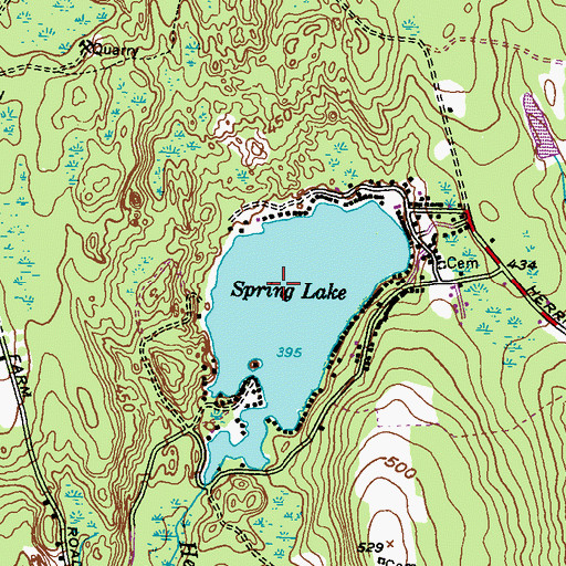 Topographic Map of Spring Lake Dam, RI