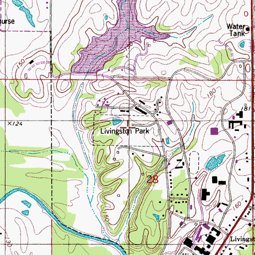Topographic Map of Livingston Park, AL
