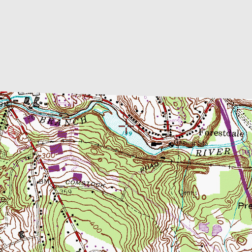 Topographic Map of Forestdale Pond, RI