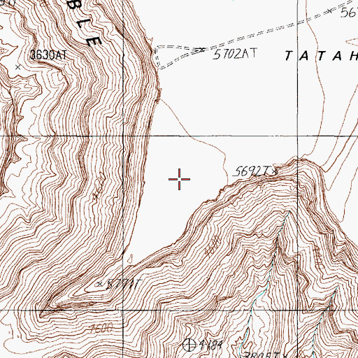 Topographic Map of Tatahatso Point, AZ