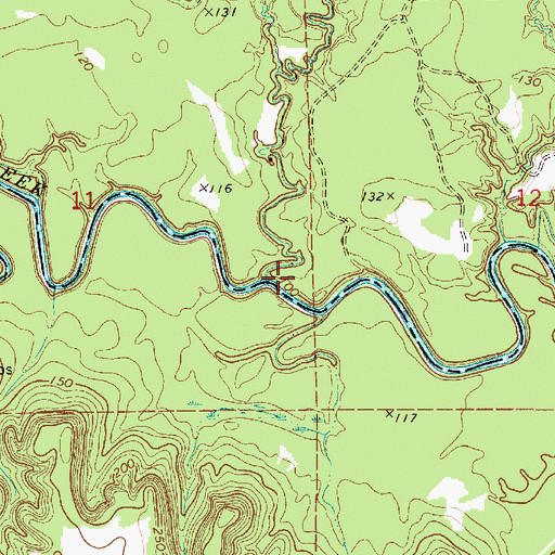Topographic Map of Lize Creek, AL