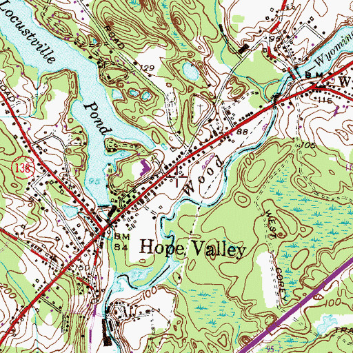 Topographic Map of Locustville, RI