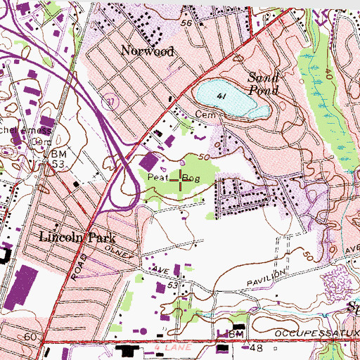 Topographic Map of Duck Pond (historical), RI