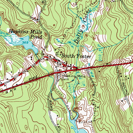 Topographic Map of Hopkins Mills, RI