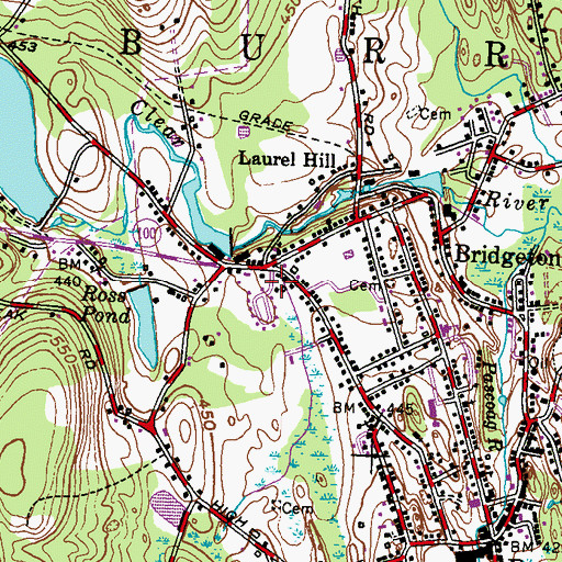 Topographic Map of Huntsville, RI