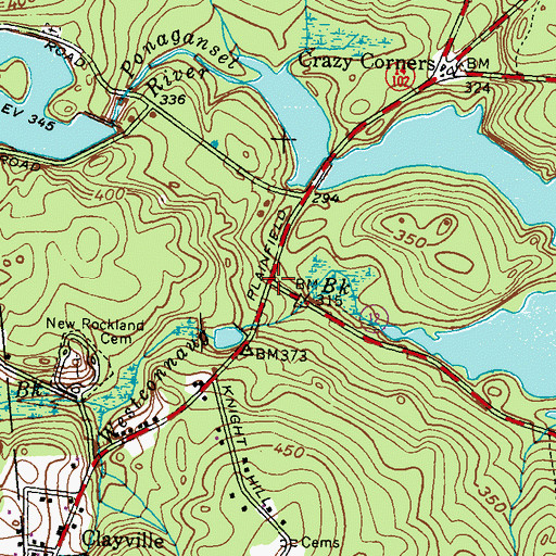 Topographic Map of Rockland (historical), RI