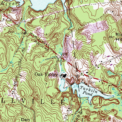Topographic Map of Oak Valley, RI