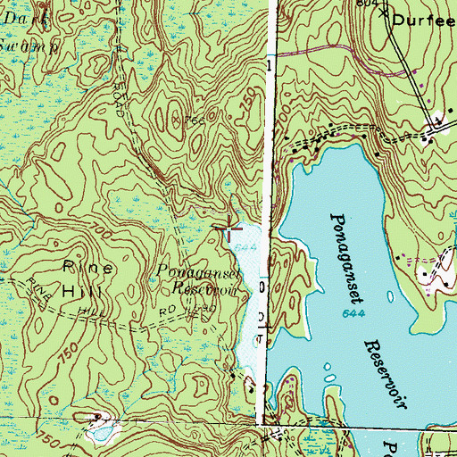 Topographic Map of Paquantuck Brook, RI