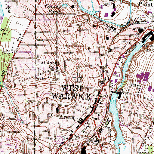 Topographic Map of Birch Hill (historical), RI