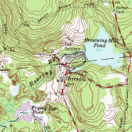 Topographic Map of Arcadia, RI