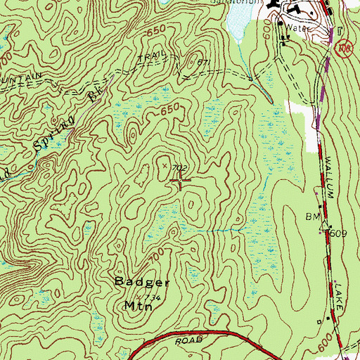 Topographic Map of Buck Hill, RI