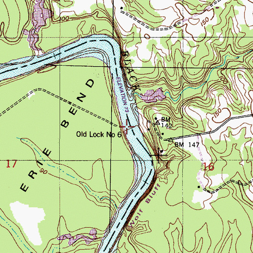 Topographic Map of Lock Number Six, AL