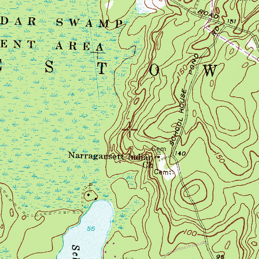 Topographic Map of Crying Rocks, RI